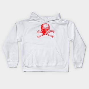 Pirate Skull and Crossbones in red - AVAST! Kids Hoodie